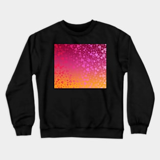 Hearts Colors- Pink Orange Crewneck Sweatshirt